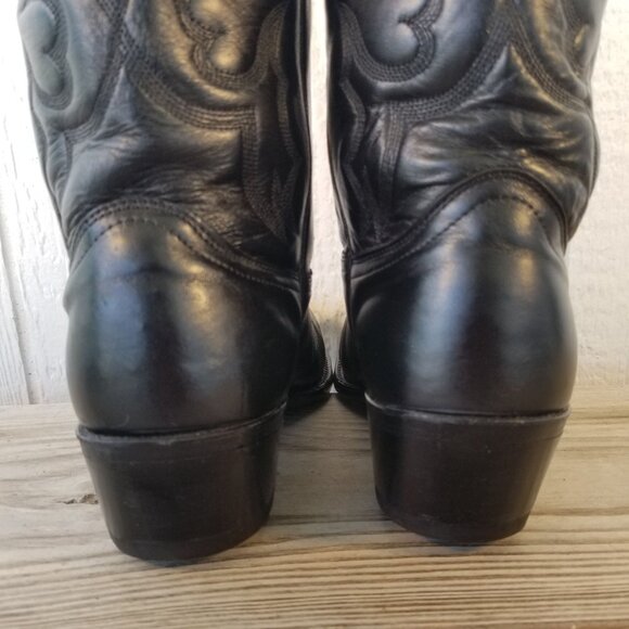 Abilene Top Grain Mens Black Leather Cowboy Western Boots 10 EE 6559 USA - Picture 5 of 13